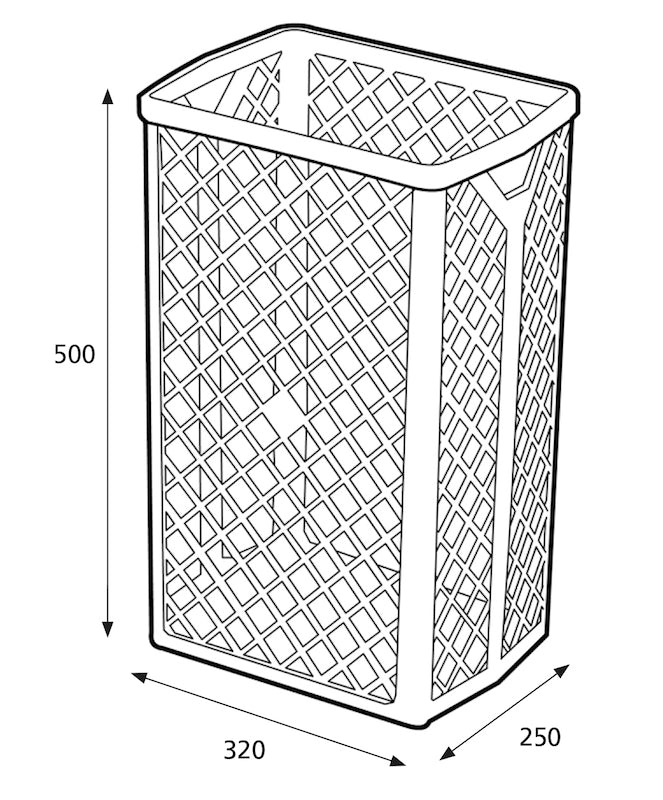 Abfallkorb KATRIN mit Wandhalterung 40 ltr. weiß