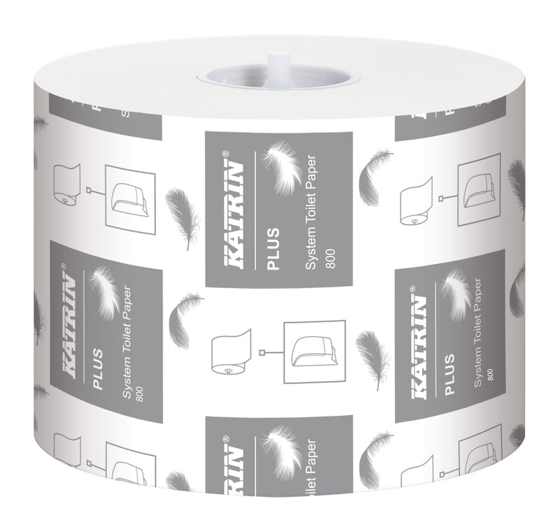 KATRIN Plus System Toilettenpapier 800 Blatt 2-lagig Zellstoff – 36 Rollen