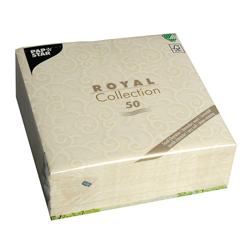 PAPSTAR ROYAL Collection CASALI Servietten champagner 40 × 40 cm, 3-lagig, 250 Stück – Stoffoptik