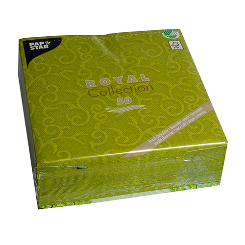 PAPSTAR CASALI Servietten Olivgrün 40 × 40 cm, 3-lagig – 250 Stück