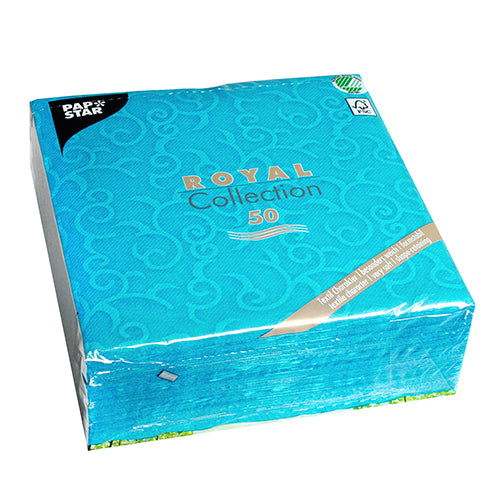 PAPSTAR CASALI Servietten Türkis 40 × 40 cm, 3-lagig – 250 Stück