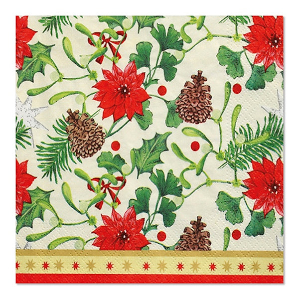 PAPSTAR Winterly Weihnachtsserviette 3-lagig im Format 40 x 40 cm