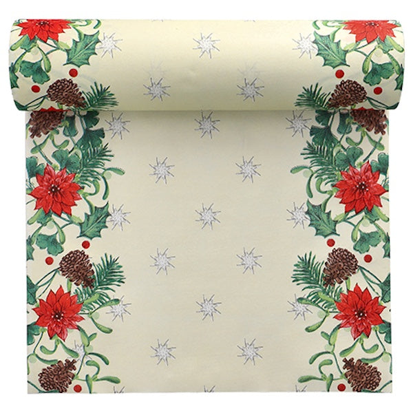 Weihnachts-Tischläufer Airlaid 40 cm × 24 m – "Winterly" stoffähnlich & saugfähig