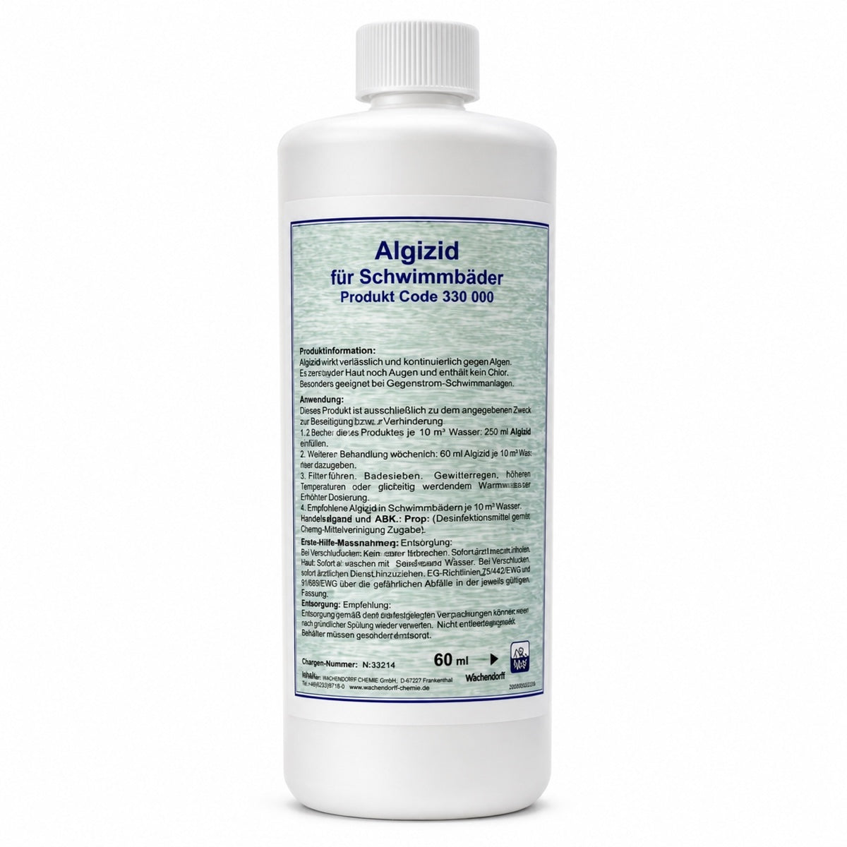 ALGIZID 1 Liter chlorfreies Algenmittel für Pools und Schwimmbäder.