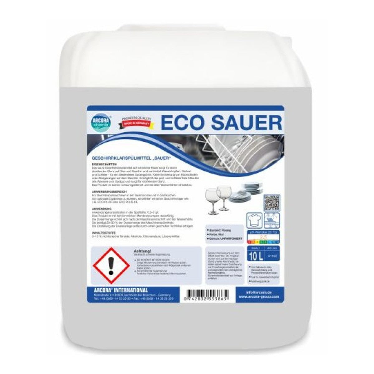 ECO SAUER Glanztrockner 10 Liter Kanister für Geschirrspülmaschinen.