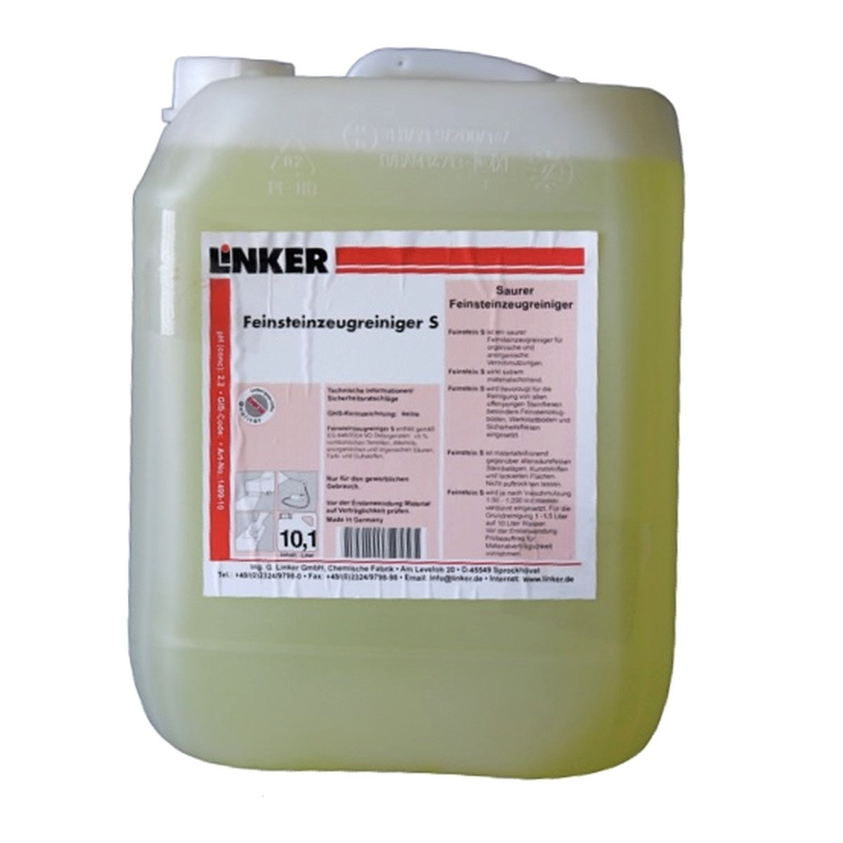 Feinsteinzeugreiniger S 10 Liter Kanister für säurebeständige Steinbeläge.