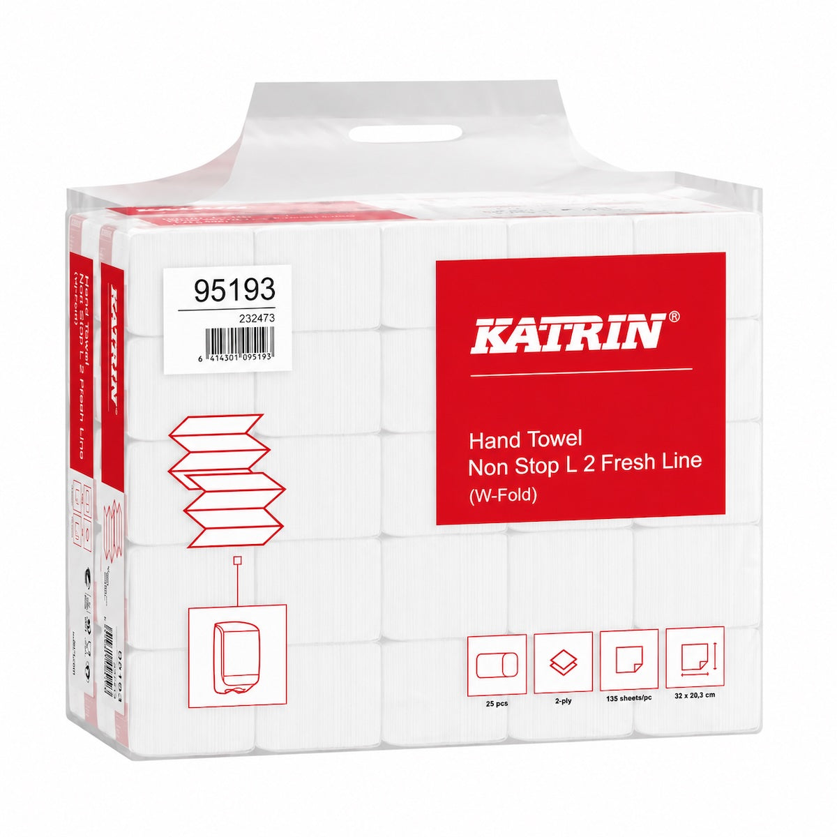 KATRIN Falthandtücher 95193 W-Falz 2-lagig 3375 Blatt für Falthandtuchspender