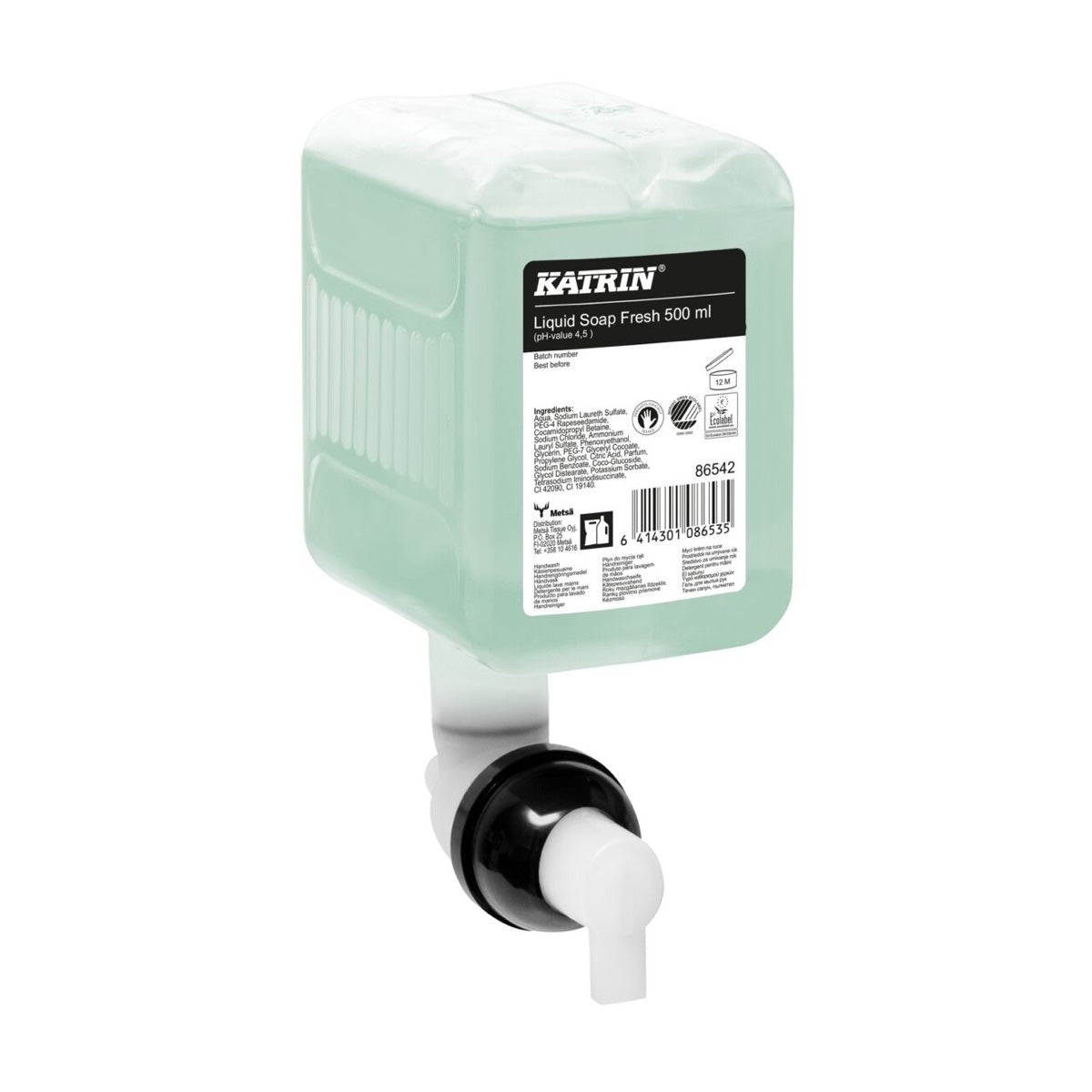 KATRIN Flüssigseife Fresh Green 500 ml mit Birkenholzduft, Verkaufseinheit 12 Stück