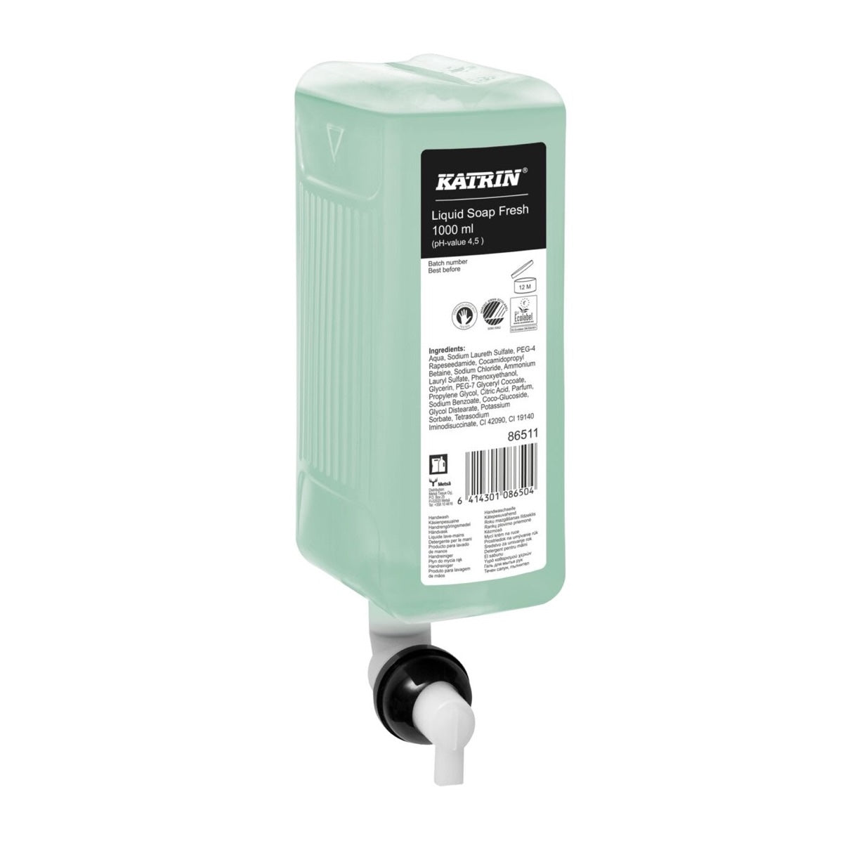 KATRIN Flüssigseife Fresh Green 1000 ml mit Birkenholzduft, Verkaufseinheit 6 Stück