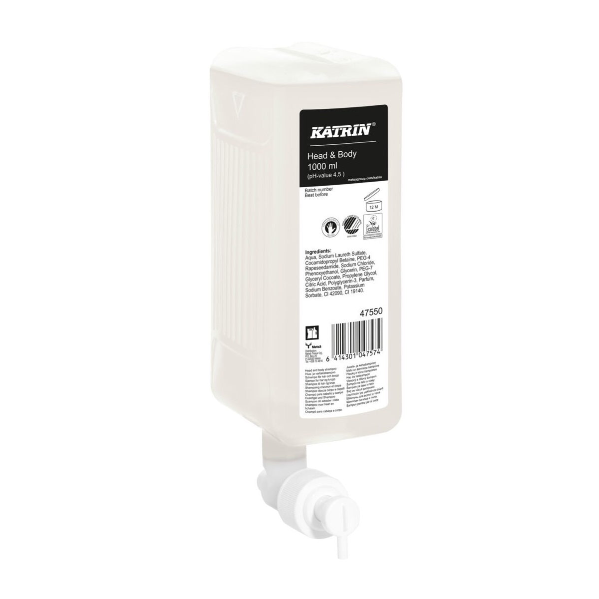KATRIN Hair und Body Duschgel 1000 ml für Haut und Haare, Verkaufseinheit 6 Stück.