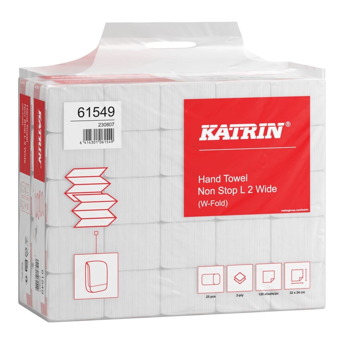 KATRIN Papierhandtücher 61549 W-Falz Non-Stop L2 Wide 2-lagig 3000 Blatt