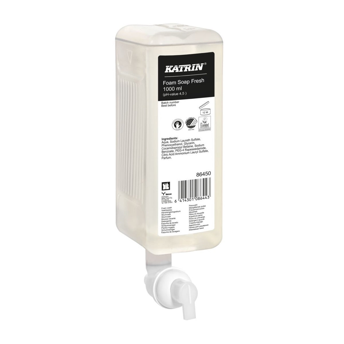 KATRIN Schaumseife Fresh Green mit Birkenholzduft, 6 x 1000 ml