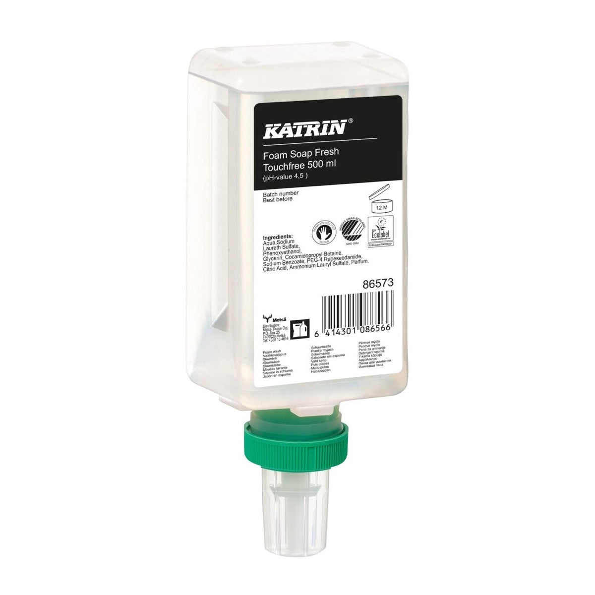 KATRIN Touchfree Schaumseife Fresh 500 ml, Verkaufseinheit 12 Kartuschen