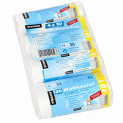 STARPАK/PAPSTAR Müllbeutel 10 Liter transparent mit Tragegriffen, Packung mit 4 × 30 Stück