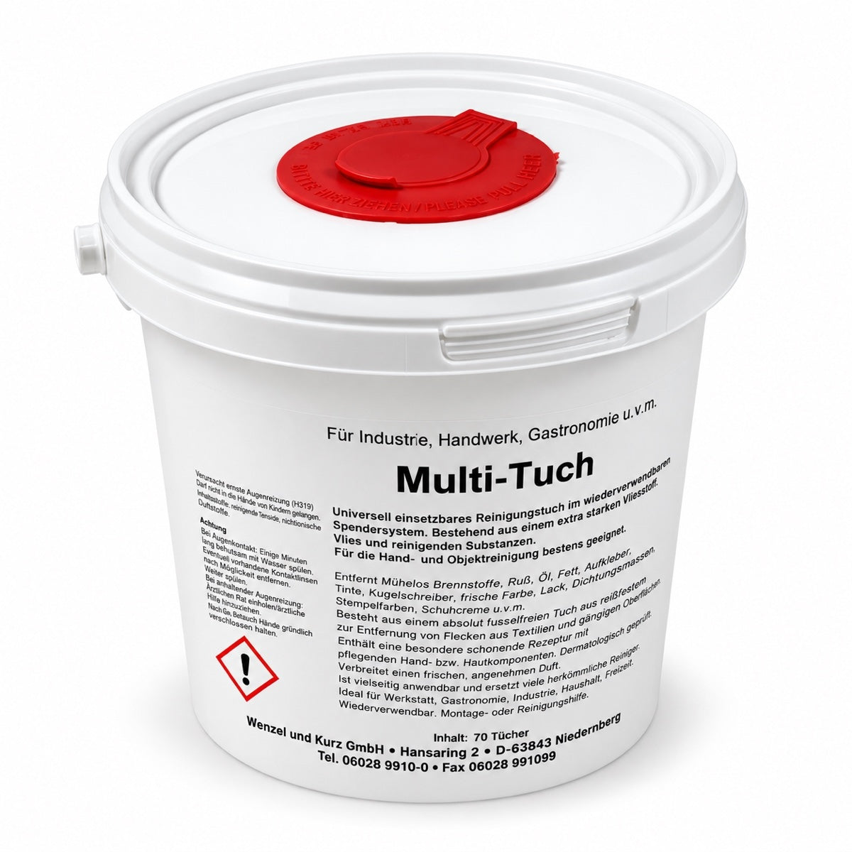 PUDOL Multi-Tuch Reinigungstücher 70 Tücher im Spendereimer pH-neutral fusselfrei.
