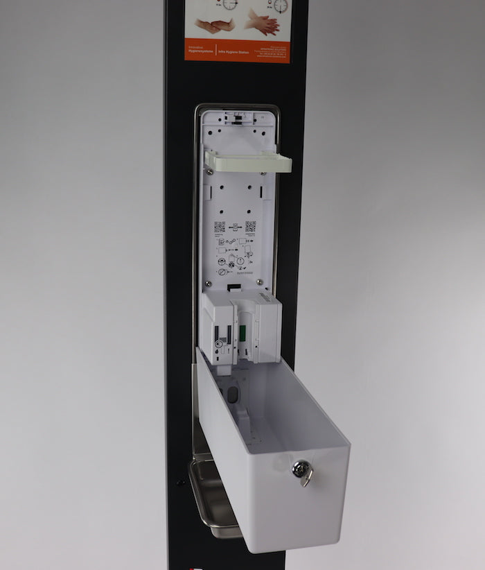 INFRA Hygiene Station mobil mit Hygieneschild und Zubehör
