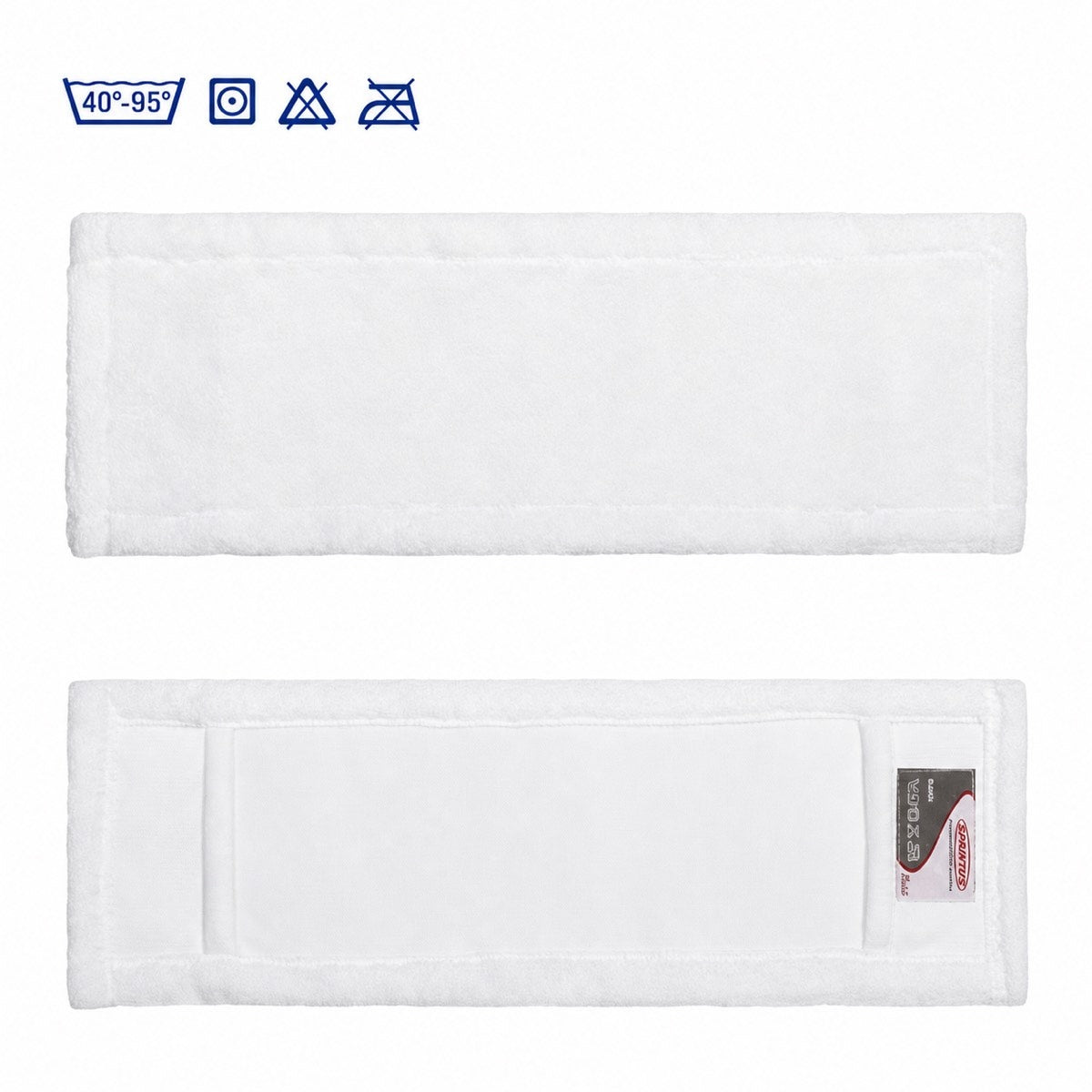 SPRINTUS Basic microfiber mop 50 cm in white with pocket attachment.