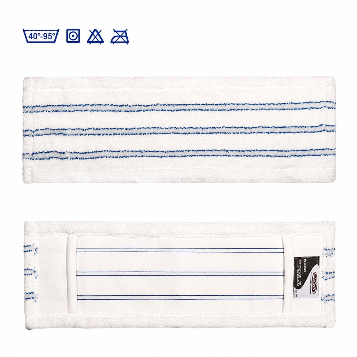 SPRINTUS Premium PRO Mikrofasermopp 50 cm weiß-blau mit Borstenstreifen