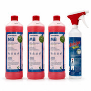 URIMAT MB-ActiveCleaner Set mit drei 1-Liter-Flaschen und kostenloser Sprühflasche.
