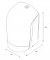 Preview: zeichnung mit größenangaben von innenzugrollenspender der marke katrin größe m