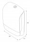 Mobile Preview: zeichnung mit größenangaben von einem katrin falthandtuchspender mini
