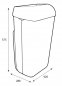 Preview: zeichnung mit größenangaben von fünfzig liter abfalleimer der marke katrin