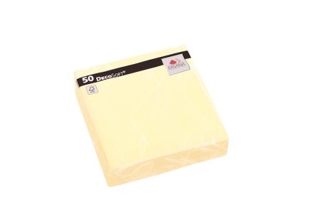 eine packung servietten in der farbe buttercreme