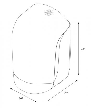 zeichnung mit größenangaben von innenzugrollenspender der marke katrin größe m