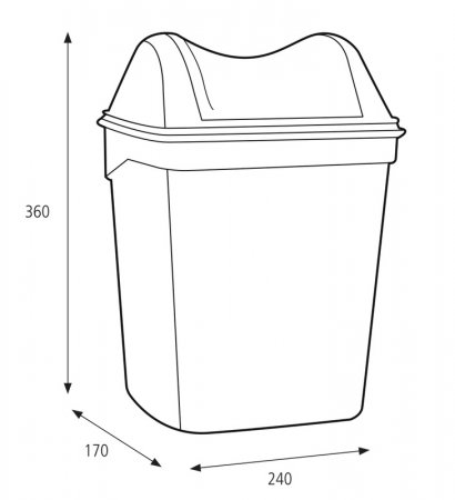 zeichnung von hygieneeimer der marke katrin mit größenangaben acht liter