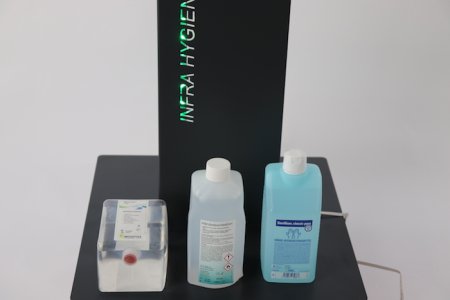 verschieden desoinfektionsflaschen für infratronic hygienespender