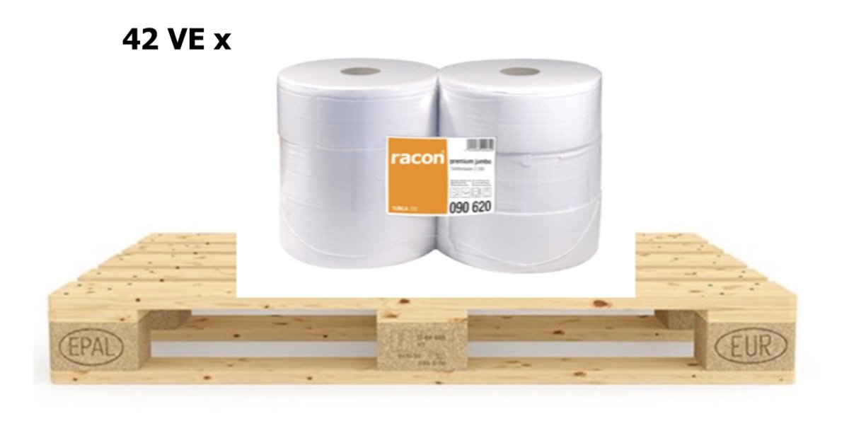 eine Palette jumbotoilettenpapier 6 x 360m racon 42 VE